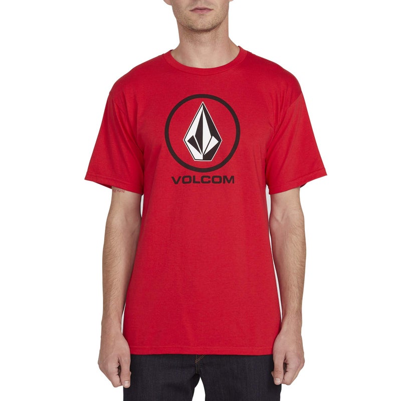 Volcom Men's Crisp Stone Short Sleeve Basic TEE, Red, X-Large - Image 1